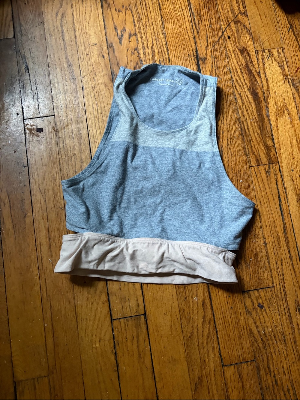 Outdoor Voices Two-Tone Racerback Sports Bra